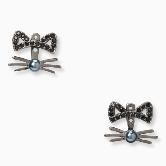 kate spade Jewelry - Kate Spade ♠️ NWT Black Cat Ear Jacket Earrings